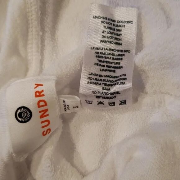 Sundry Women's Soft Girl Preppy White and Navy Joggers / Sweatpants - Picture 5 of 8